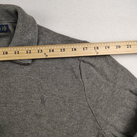 Polo Ralph Lauren Sweater Mens Large Gray Pima Cotton 1/4 Zip Pullover Preppy - Picture 5 of 6